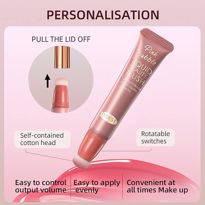 Liquid Blush Beauty Wand Matte Cream Blush Stick Plum Wine)