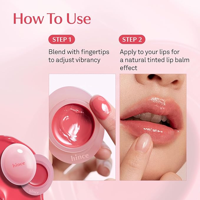 HINCE Raw Glow Dewy Ball - Tinted Lip Balm, Jelly Gloss Glow, Shine and Hydration, Lip & Blush Multiuse, Vegan, 0.12 oz. (13 colors) (CARROT JAM)