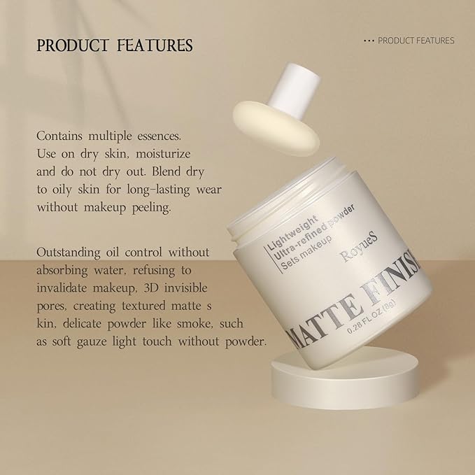 Purple Translucent Setting Powder, Matte Finishing Powder Oil