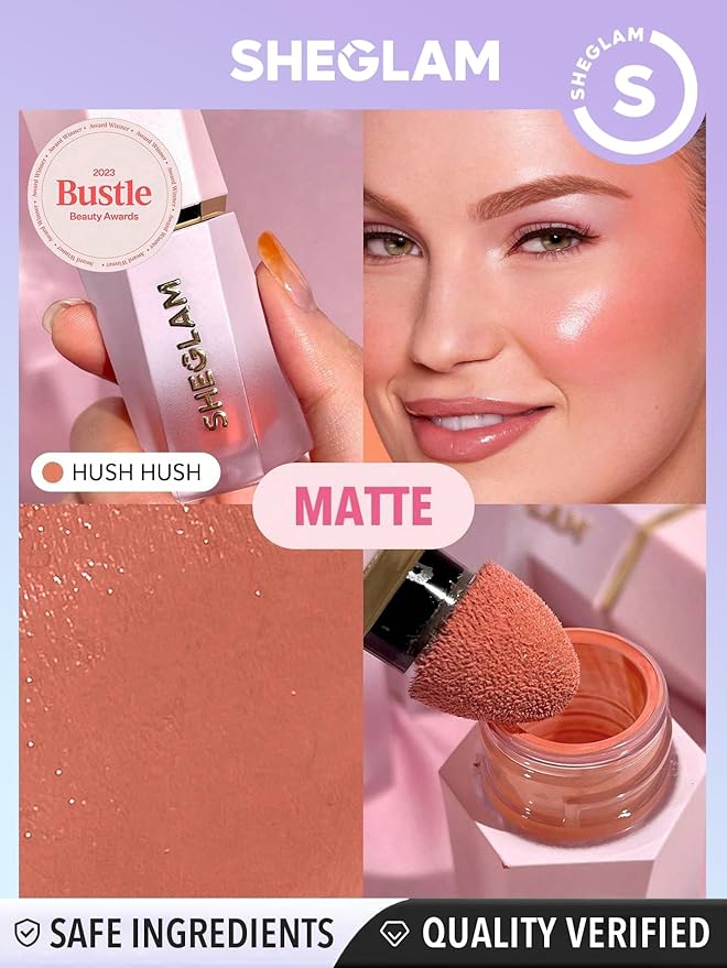 SHEGLAM Color Bloom Liquid Blush Makeup for Cheeks Hush Hush