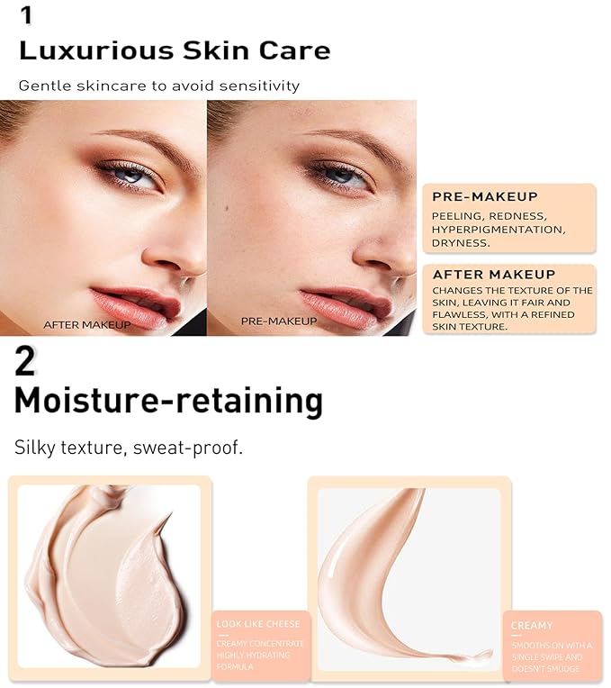 Stay Matte Liquid Foundation Concealer, Silky, Mist, Moisturizing, Types (#02)