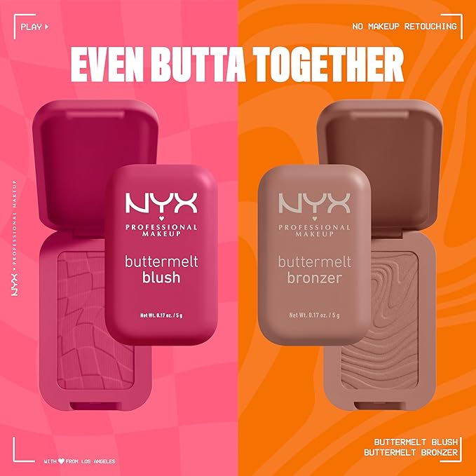 NYX PROFESSIONAL MAKEUP Buttermelt Powder Blush, Fade and With Time
