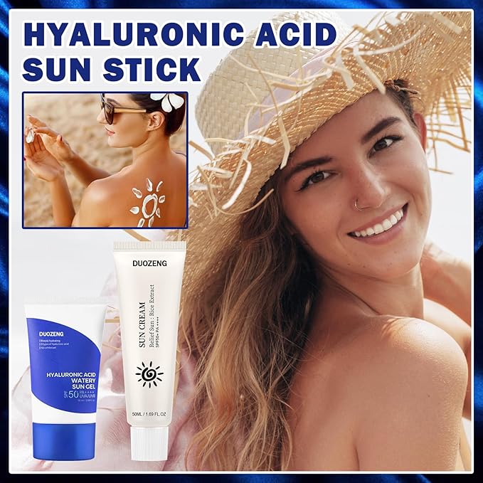 Sun Stick,Watery Sunscreen Stick for Face,Matte Long Lasting Non-Greasy SPF 50+Sunstick (2 Pcs)