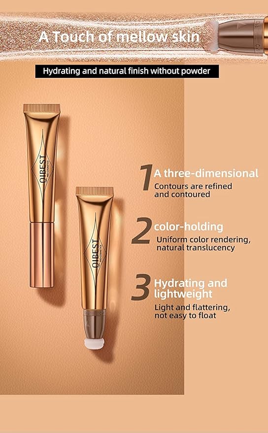 Blush Beauty Wand,Matte Face Blush with Cushion Applicator, white highlighter)
