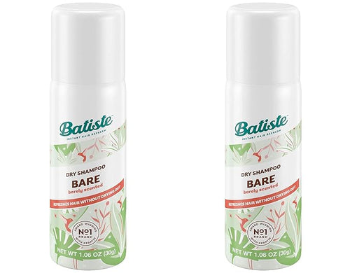 Batiste Dry Shampoo, Bare, Mini Travel Size 1.6 oz (Pack of 2)