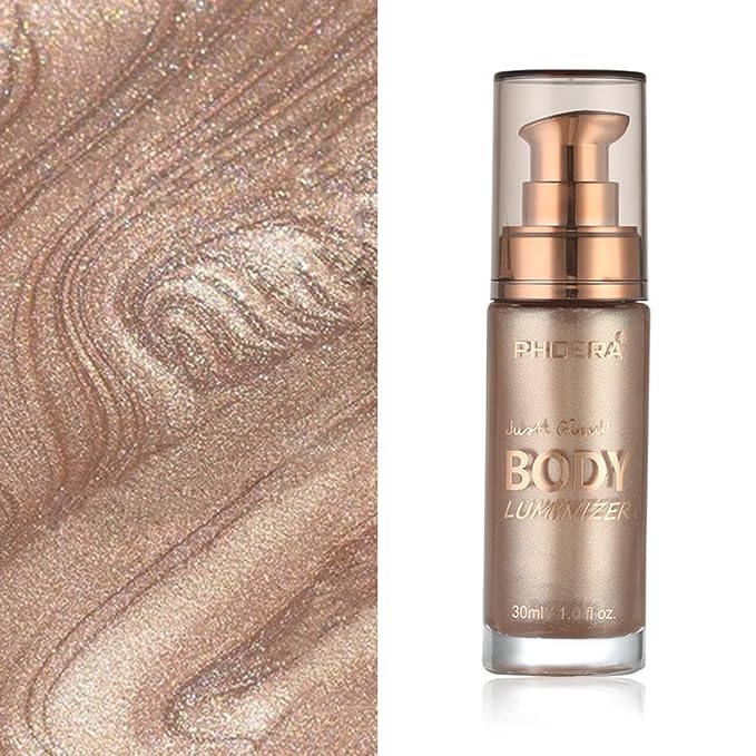 Body Shimmer Oil, Waterproof Long Lasting Moisturizing Bronze Gold #01) 1oz