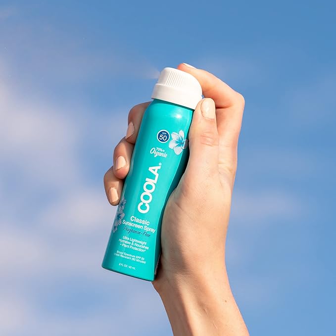 COOLA Organic Sunscreen SPF 50 Sunblock Spray, Dermatologist Tested Skin Care for Daily Protection, Vegan and Gluten Free, Fragrance Free, 2 Fl Oz