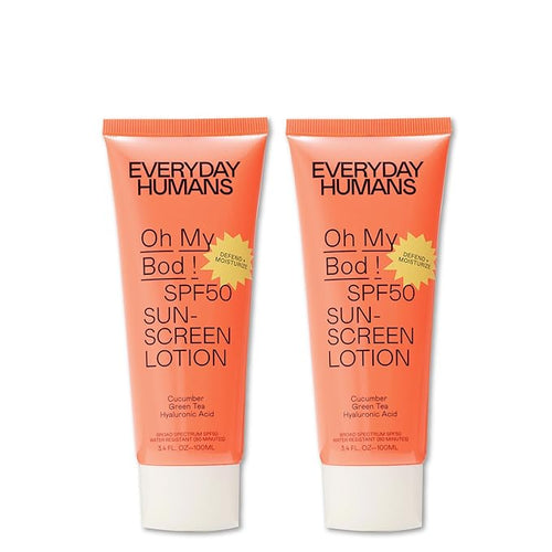 Everyday Humans Oh My Bod SPF50 Face & Body Sunscreen Lotion 3.4 oz - Pack of 2