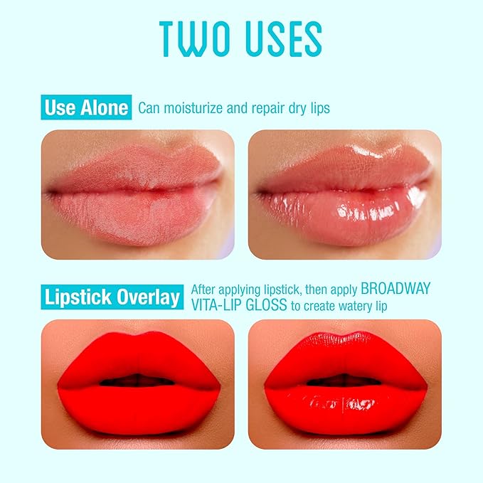 Ruby Kisses Broadway Vita-Lip Clear Lip Gloss (Argan Oil 6 Pack), Ultra-Hydrating & Soothing Formula with Multi-Vitamin Oils, High-Shine Non-Sticky Finish, Protecting Glossy Lip Balm With Vitamin E