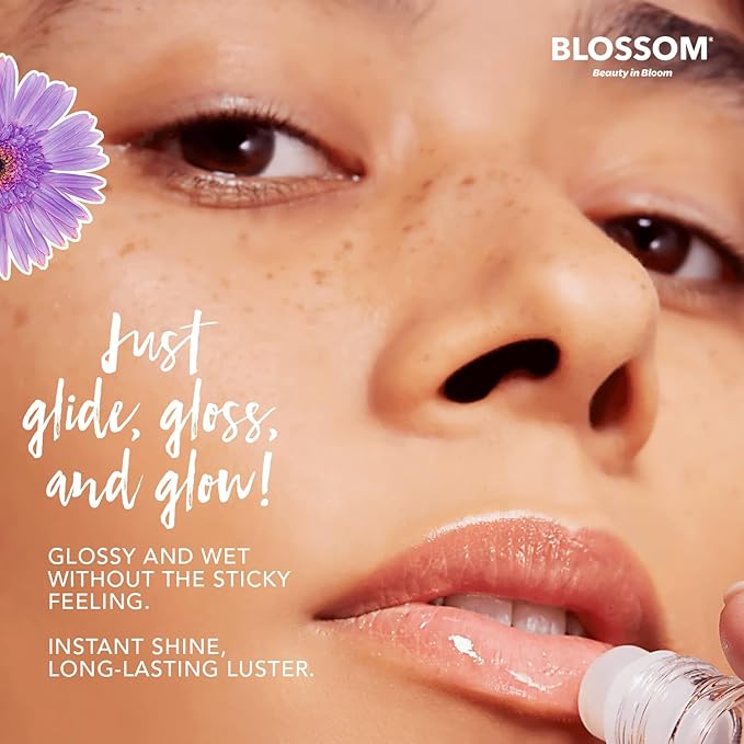 Blossom Scented Roll on Lip Gloss, Infused with Real Flowers, Made in USA, 0.40 fl oz, 2 pack, Cherry/Coconut