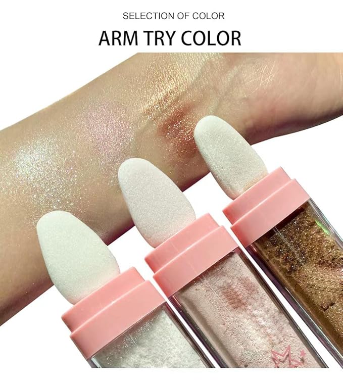 Glitter Powder Highlighter Makeup, Body Brightens the Natural Golden Brown)
