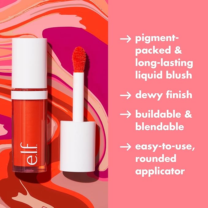 e.l.f. Camo Liquid Blush, Long-lasting Liquid Blush For Suave Mauve