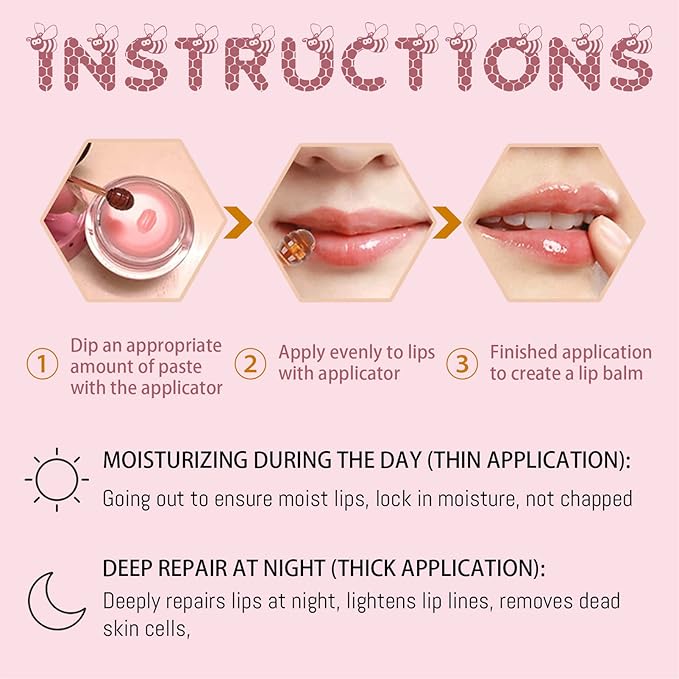 2PCS Lip Balm Honey Pot, Honey Sleeping