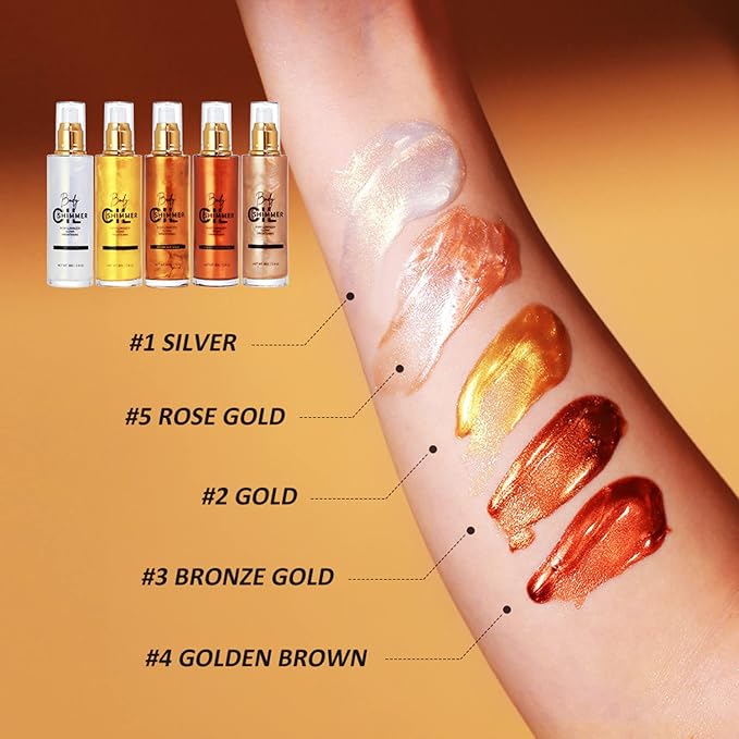 Shimmer Body Luminizer 5 Color Waterproof Smooth Face 80 ML