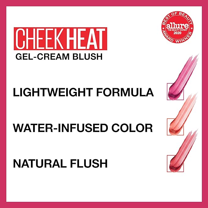 Maybelline Cheek Heat Gel-Cream Blush Makeup, lightweight, Breathable 1 Count