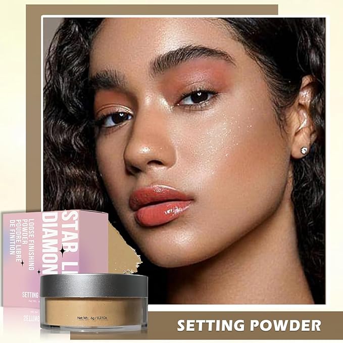 Loose Face Powder Setting Powder, Shimmer Glitter Loose