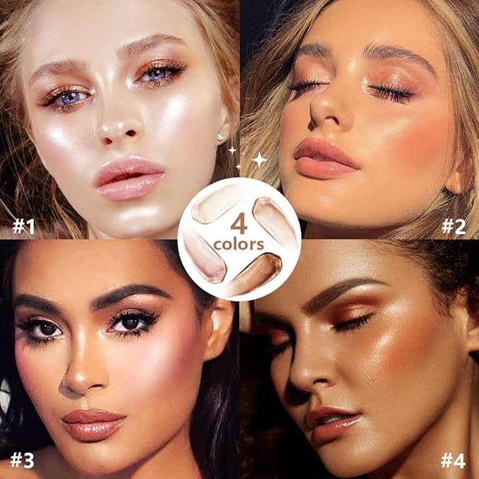 Liquid Highlighter Natural Glow For Face & Body, (#4 Candlelight)