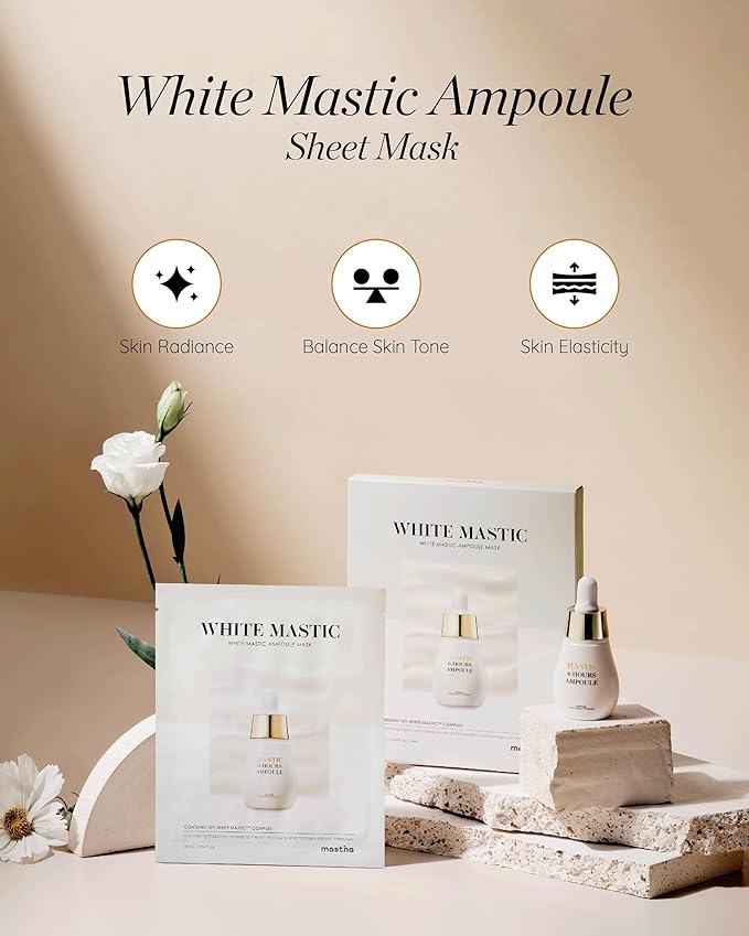 White Mastic Ampoule Sheet Mask (4pc) Ultra-Moisturizing