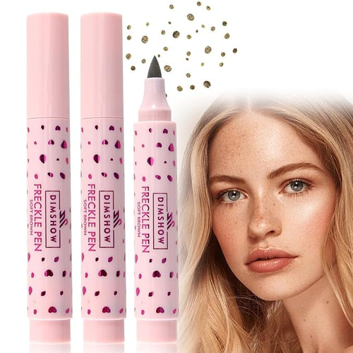 Erinde 2PCS Freckle Pen, Natural Lifelike Freckle Makeup Light Brown