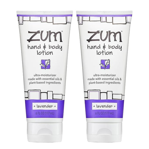 Zum Indigo Wild Hand & Body Lotion - Natural Hand Lotion for Dry Hands - Body Lotion for Women & Men - Body Moisturizers Include Shea Butter, Jojoba Oil & More - Lavender Scent - 6 fl oz (2 Pack)