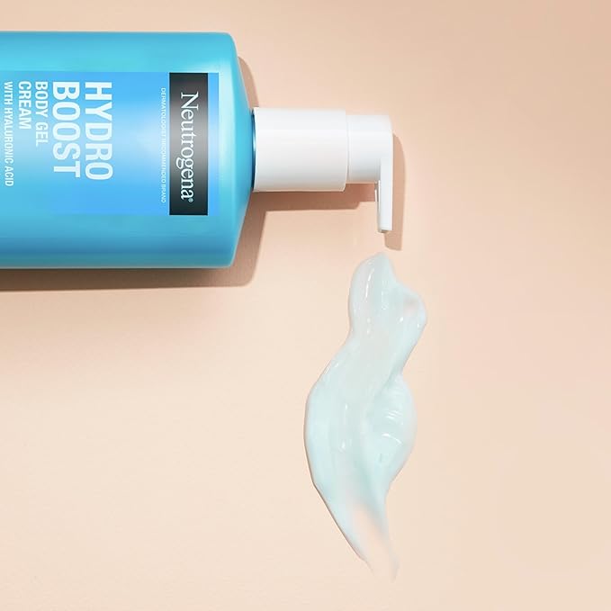 Neutrogena Hydro Boost Body Gel Cream With Hyaluronic Acid, Hydrating Body Lotion For Dry Skin, Fragrance-Free Hyaluronic Acid Moisturizer, 16 OZ