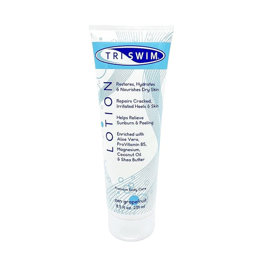 TRISWIM Swim Lotion 8.5oz | Neutralizes Chlorine, Bromine & Saltwater Odors | Hydrates & Soothes Dry Skin | Enriched with Aloe, Shea Butter & Coconut Oil | Zen Grapefruit Scent