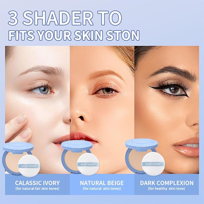 Oil Control Face Pressed Powder,Matte Smooth Setting Powder