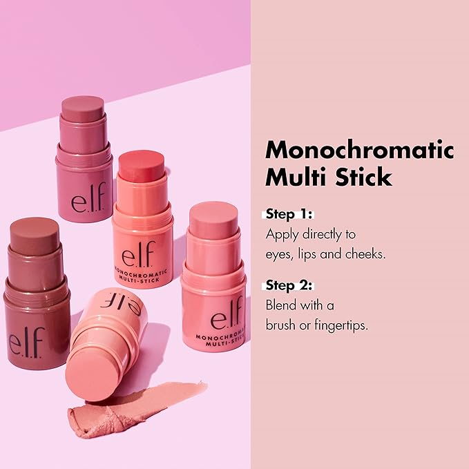 e.l.f. Monochromatic Multi Stick, Luxuriously Creamy & Blendable Mango, (4.4g) 0.155 Oz