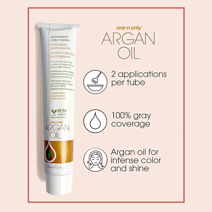 One N' Only Demi Permanent Hair Color - Permanent Hair Dye Made with Argan Oil - Delivers Rich, Accurate Tones with Gray Coverage - Improves Moisture & Elasticity - 3N Dark Natural Brown (3 oz)