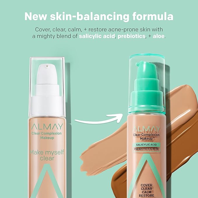 Almay Clear Complexion Acne Foundation Makeup with Salicylic of 2)