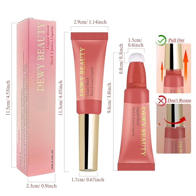 Liquid Blush Makeup Wand with Cushion Applicator For