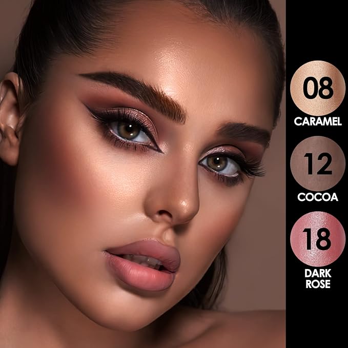 FOCALLURE 3 Pcs Cream Contour Sticks,Shades with Highlighter Finishing Makeup,MEDIUM-DEEP