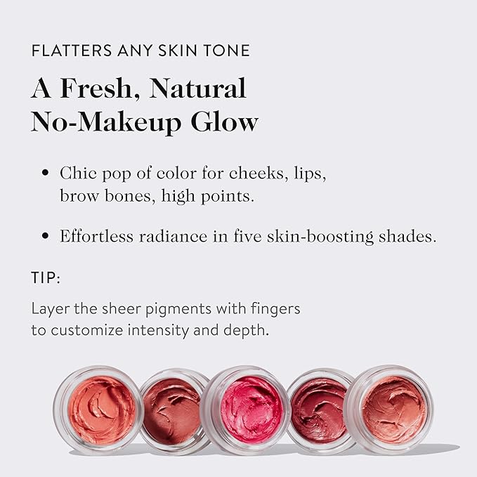 goop Beauty Cream Blush | Sheer Pop of Color for Lips & Cheeks | Vitamin C, Vitamin E & Safflower Oil | Natural Makeup for Glowing Skin | 0.5 oz | Velvelteen - Sheer Mauve