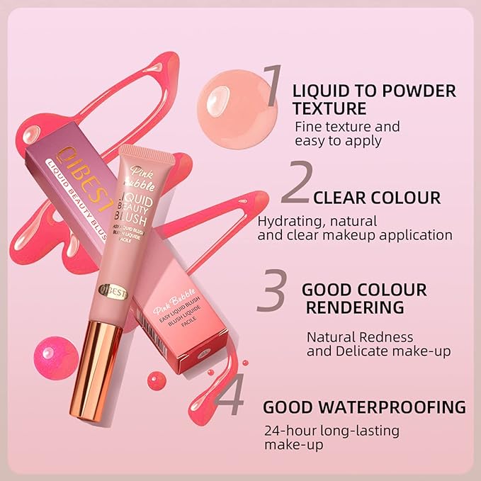 Liquid Blush Beauty Wand Matte Cream Blush Stick Nude Orange)