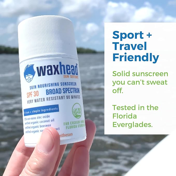 Waxhead Coral Reef Safe Sunscreen Stick - Zinc Oxide Sunscreen, Tattoo Sunscreen Stick Mineral Sunscreen Face Sunscreen Stick, Baby Sunscreen Stick, Sunblock Stick, Biodegradable Sunscreen