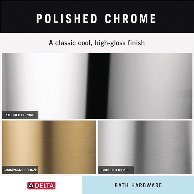 Delta Foundations (1-Pack) Hand Towel Holder Polished Chrome Towel Racks for Bathroom Wall Round Towel Ring Holder for Bath Towel Hanger for Kitchen, Bathroom Accessories FNDS46-PC