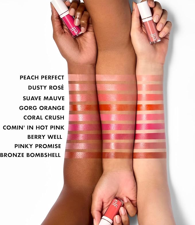 e.l.f. Camo Liquid Blush, Long-lasting Liquid Blush For Peach Perfect
