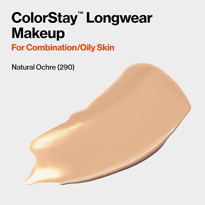 Revlon Liquid Foundation, ColorStay Face Makeup for Combination Ochre (175), 1.0 oz