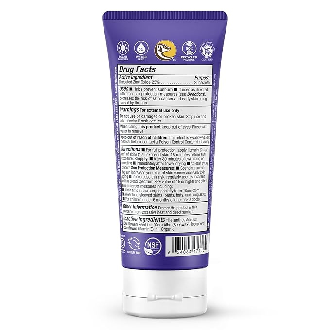 Badger Mineral Sunscreen SPF 50 Zinc Oxide Sunscreen with 98% Organic Ingredients, Reef-Safe, Broad-Spectrum, Hypoallergenic, Water Resistant, Unscented Adventure Sport Sunscreen 2.9 fl oz (2 Pack)