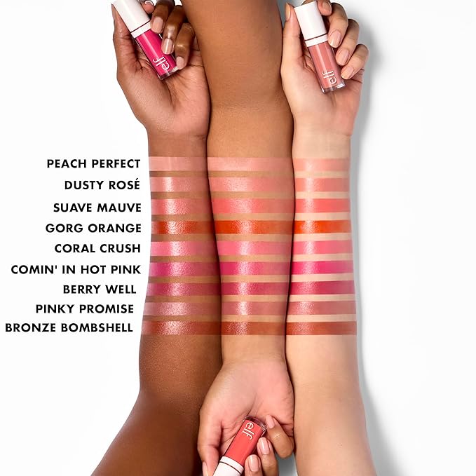 e.l.f. Camo Liquid Blush, Long-lasting Liquid Blush For Hot Pink