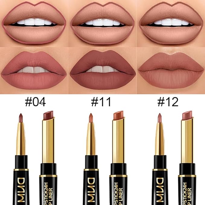 PHOERA Foundation Full Coverage,3Pcs Lip Liner and Lipstick Sand+Lip SetA)