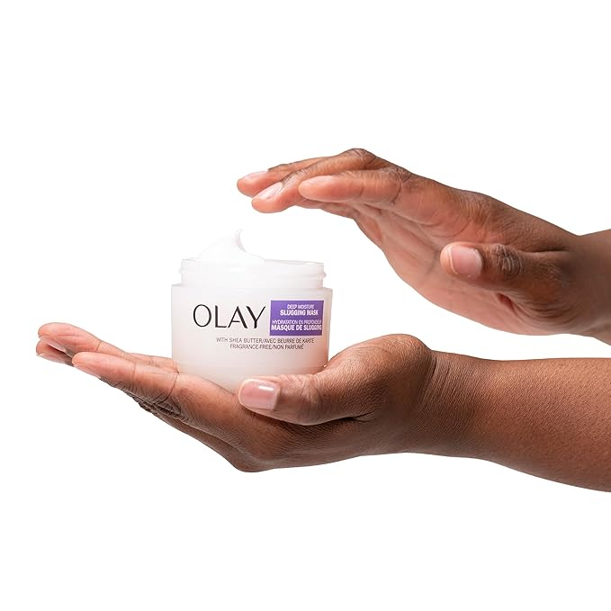 Olay Deep Moisture Slugging Mask with Shea Butter, Fragrance Free, 3.4 oz