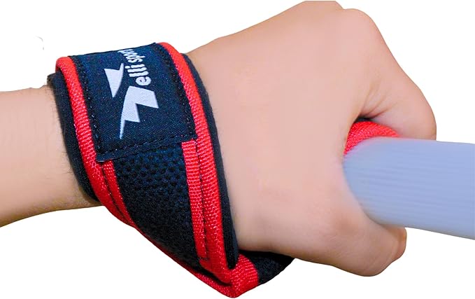 TelliSports Padded Wrist Straps Anti Slip Cotton Gym