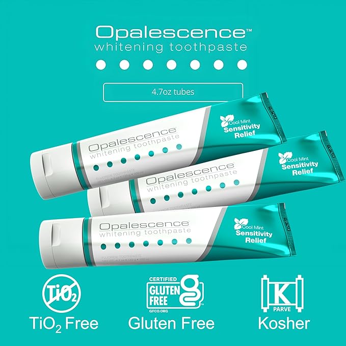 Opalescence Whitening Toothpaste for Sensitive Teeth (12 Pack) - Oral Care, Mint Flavor, Gluten Free - 5167-12