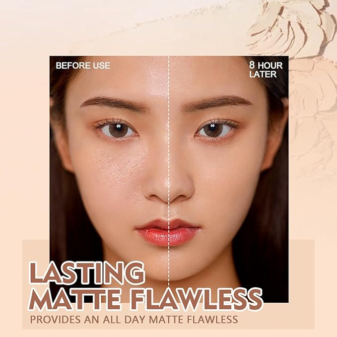 Oil Control Pressed Powder, Matte Smooth Face Setting (BROWN 2#)