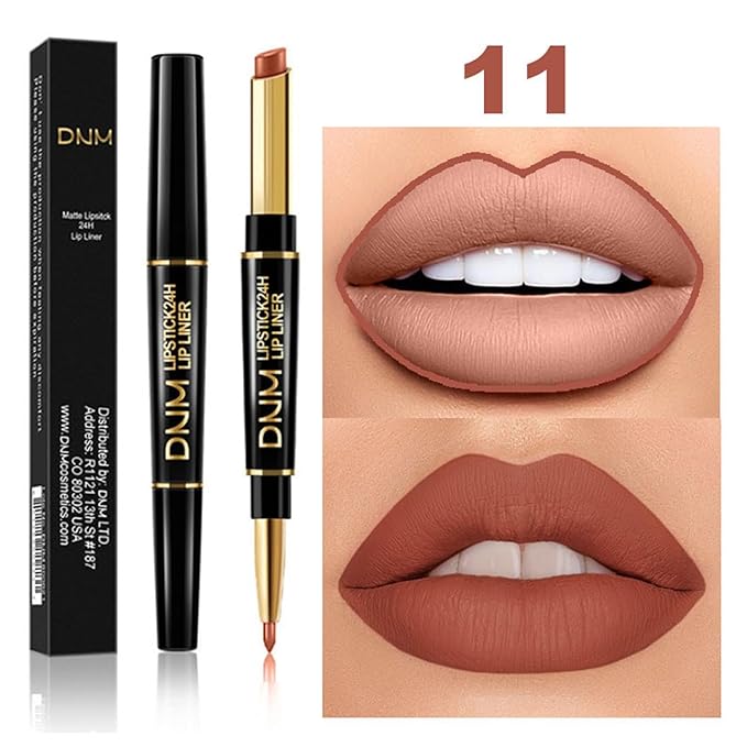 PHOERA Foundation Full Coverage,3Pcs Lip Liner and Lipstick Beige+Lip SetA)