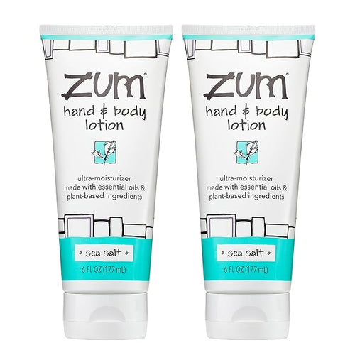 Zum Indigo Wild Hand & Body Lotion - Natural Hand Lotion for Dry Hands - Body Lotion for Women & Men - Body Moisturizers Include Shea Butter, Jojoba Oil & More - Sea Salt Scent - 6 fl oz (2 Pack)