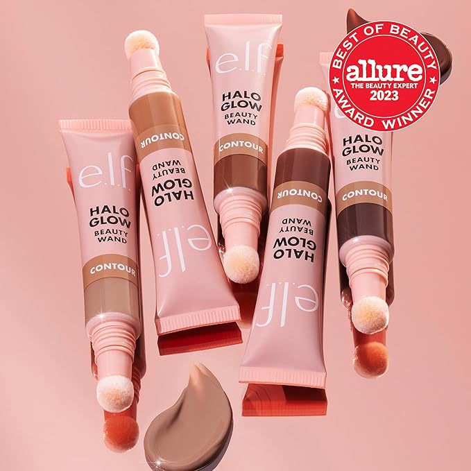 e.l.f. Halo Glow Contour Beauty Wand, Liquid Contour Cruelty-free, Tan/Deep