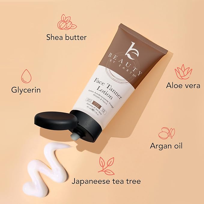 Face Self Tanner Tanning Lotion - Medium to Dark Self Tanning Lotion Fake Tan, Tanning Lotion Self Tanner Face Tanner, Sunless Tanner for Face, Buildable Natural Glow, Self Tan Sunless Tanning Lotion