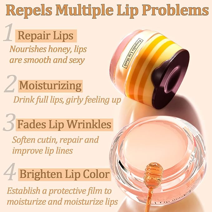2 PCS Bee Lip Balm Lip Wrinkle